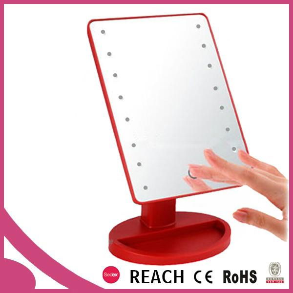 Dressing table touch sensor single side square cosmetic mirror with led light 2