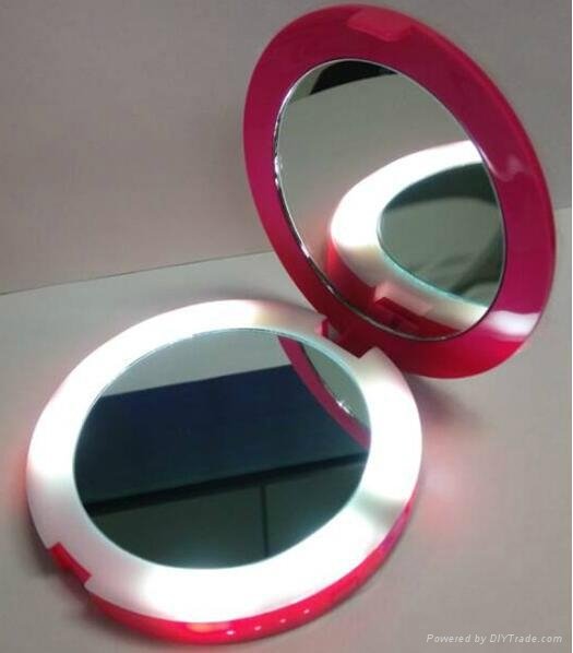 3000mAh round shape power bank with cosmetic mirror 4