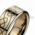 China Wholesale and Retail Fashion Jewelry Gold Plated and Lasered Tungsten Ring 3