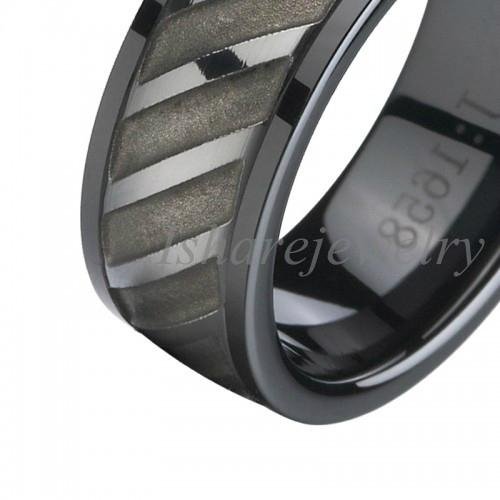 China Wholesale and Retail Fashion Jewelry Engraved Ceramic and Tungsten Ring 4