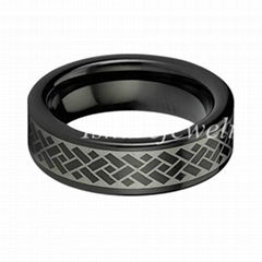 China Wholesale and Retail Fashion Jewelry Tungsten Lasered Ring