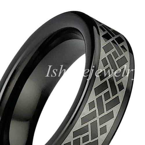 China Wholesale and Retail Fashion Jewelry Tungsten Lasered Ring 3