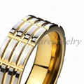 China Wholesale and Retail Fashion Jewelry Engraved Ceramic and Tungsten Ring 2