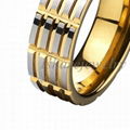 China Wholesale and Retail Fashion Jewelry Engraved Ceramic and Tungsten Ring 1