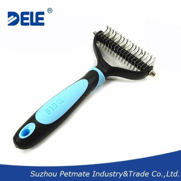 Pet deshedding tool for dogs two sides 2