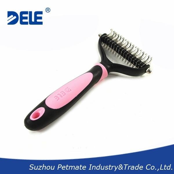 Pet deshedding tool for dogs two sides 3