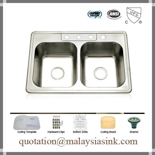 Malaysia Topmount Stainless Steel Sink