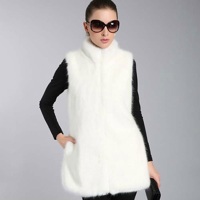 Faux mink fur Vest