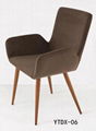 Metal wood look upholsteredt lesiure armchair 1