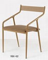 Metal wood look upholsteredt lesiure armchair 5