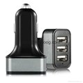 Multi 3 USB Ports, Car Charger 4.8A for Smartphone