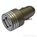  New design product with 3.4A aluminium alloy car charger for smartphone New des