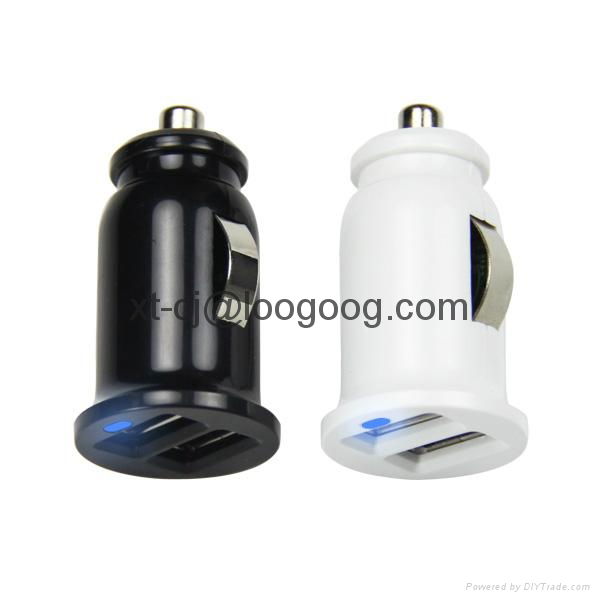 15.5W double USB car charger with LED indicator