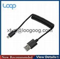  Spiral micro USB cable for Samsung/BlackBerry/HTC/Nokia/ZTE/Huawei