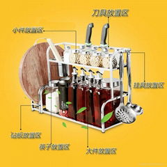 不鏽鋼廚房調味品置物架廚房不鏽鋼收納架