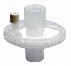 Disposable Bacterial Filter with Port for Breathing Machine