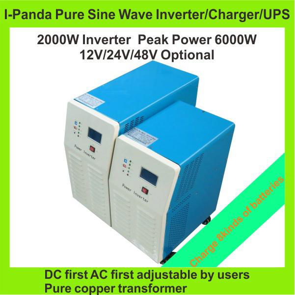 Homeuse supermarket removable 2000W pure sine DC inverter DC12V/24V/48V to AC in