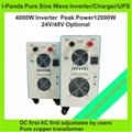 2years warranty LCD 4000W Inverter with Charger Pure Sine Wave DC24V DC48V to AC