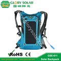 multifunction solar backpack with 6.5W solar charger and water bag 1