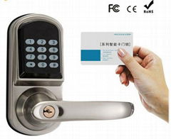 Apartment key card lock with password keypad 