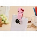 3 in 1 Fisheye Wide Angle Macro Lens for Mobile Phone White Pink Universal Clip  1