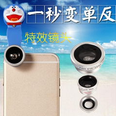 2015 Newest Universal Selfie Clip Cam Lens 3 in 1 Fisheye Wide-Angle Macro Lens 