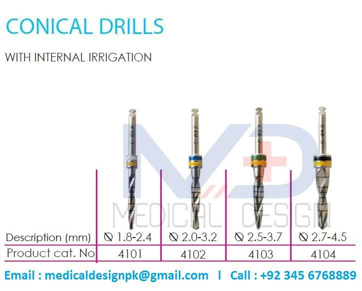 Conical Drills with external irrigation medical design sialkot 3