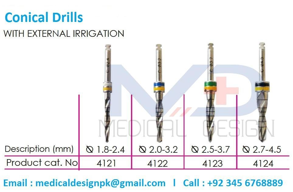 Conical Drills with external irrigation medical design sialkot 4