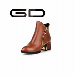 Chunky heel lady ankle fashion style women winter ankle boots