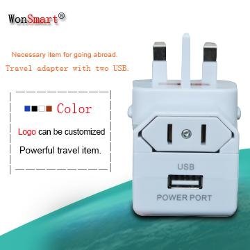 Fashionable usb travel adapter can be used in more than 150 countries