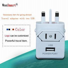 Fashionable usb travel adapter can be used in more than 150 countries