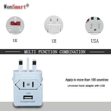 Fashionable usb travel adapter can be used in more than 150 countries 5