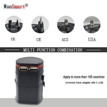 High quality promotional gift, travel plug with charger 2