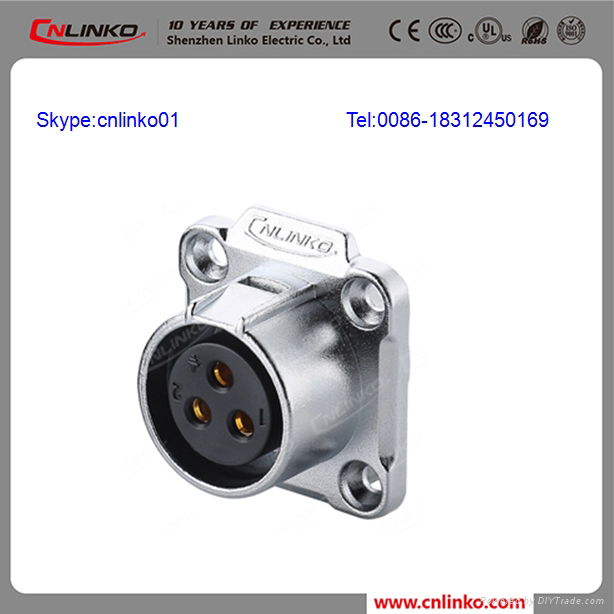 CNLINKO waterproof m20 ip67 3 contacts male&female connector