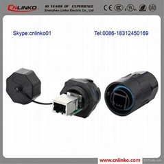 Waterproof rj45 cable connector UTP rj45 coiled cable