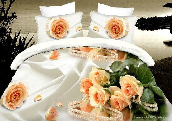 Beautiful quilted bed sheet flower 3D Bedding Set 2