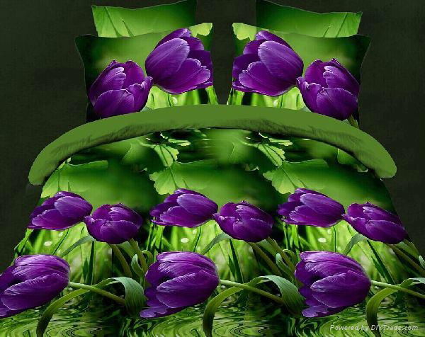 Beautiful quilted bed sheet flower 3D Bedding Set 3