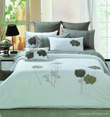 cotton fabric popular embroidery duvet cover set