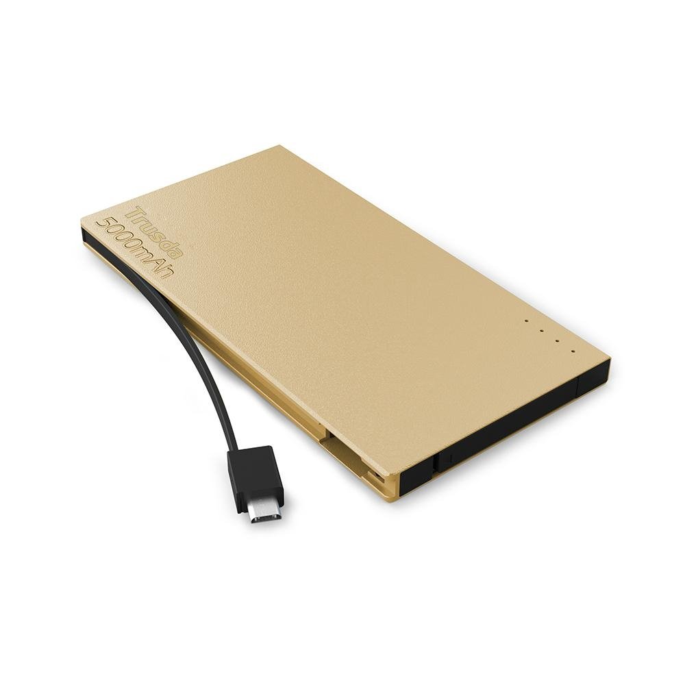 Bulit in Mirco USB Cable 5000mAh Ultra Slim Power Bank For Iphone Samsung S3  4