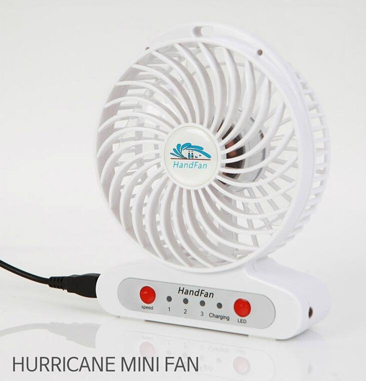 Handfan  usb mini battery Operated rechargeable fan with led light 3