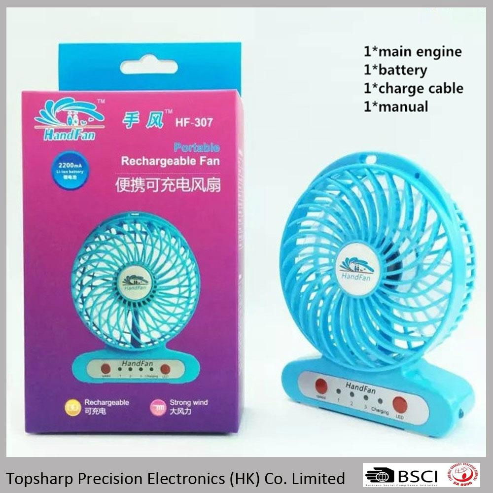 Handfan usb mini portable rechargeable fan with led light  2