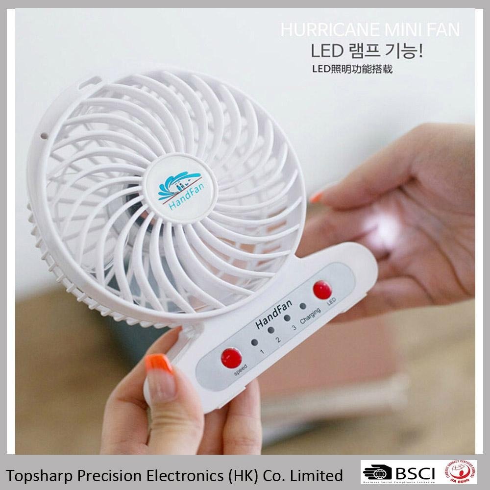 Handfan usb mini portable rechargeable fan with led light  4