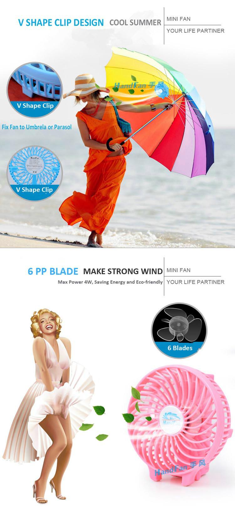 Handfan usb mini portable rechargeable handheld fan 2