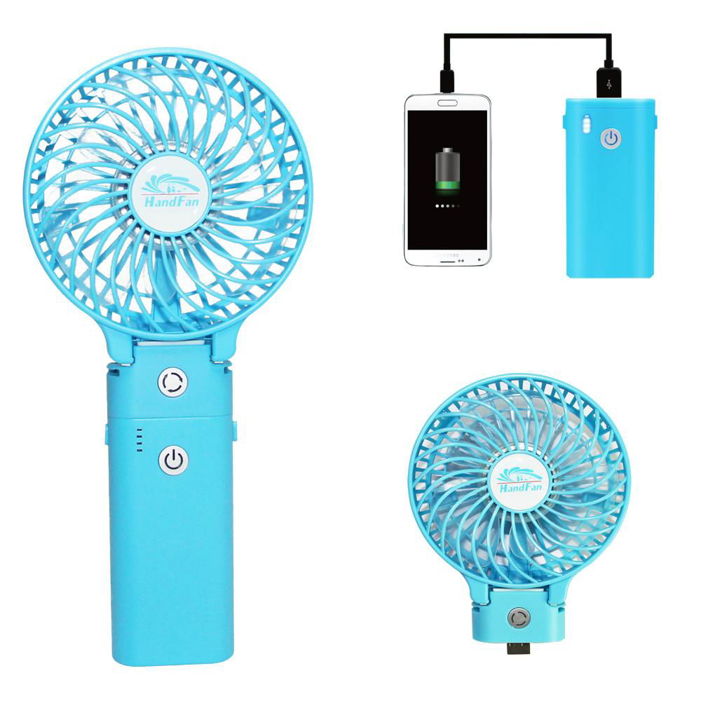 HandFan Folding Clip Handy Portable Power Bank Charging Fan 3