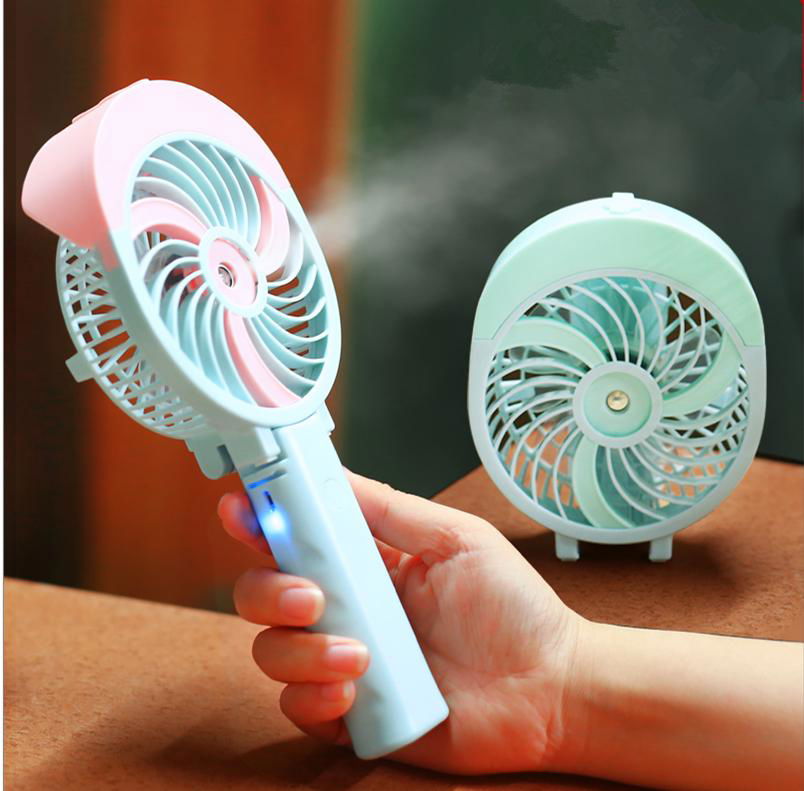 HandFan student outdoor mini charge mist water spray electric fans