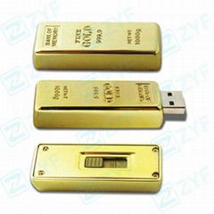 Excellent design gold bar shape usb