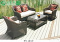 Pure hand-made woven outdoor garden hotel imitation rattan cane weaves the sofa 4