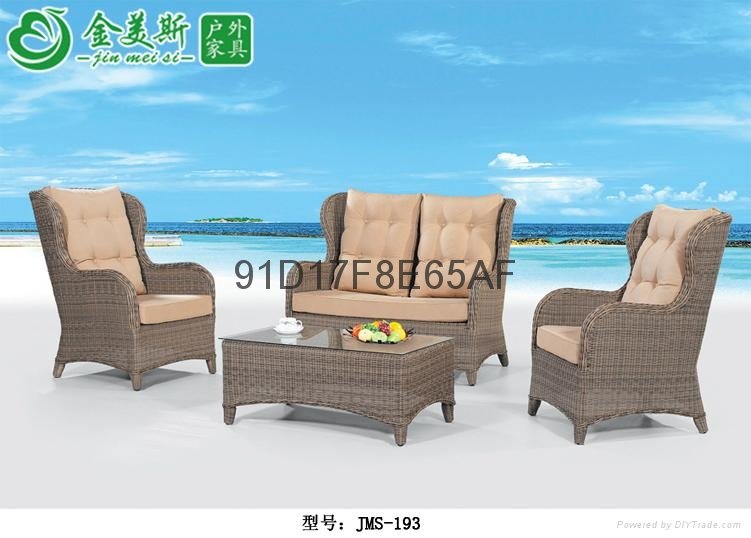 Pure hand-made woven outdoor garden hotel imitation rattan cane weaves the sofa 2