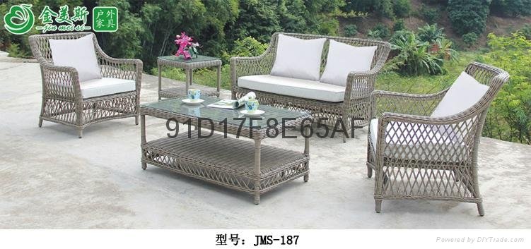 Pure hand-made woven outdoor garden hotel imitation rattan cane weaves the sofa 5