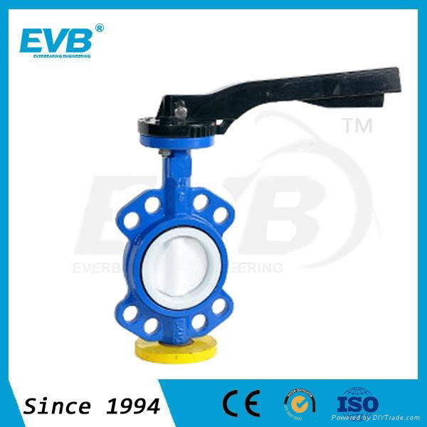 PTFE Lined Wafer Butterfly Valve ANSI 4